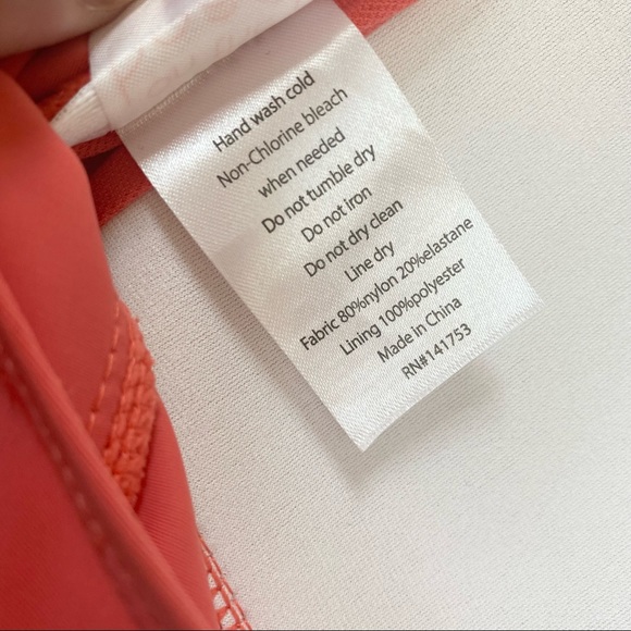 ON THE BEACH Shirred Sweetheart Neckline Salmon Pink Halter Tankini Set Size 10 - Picture 10 of 14